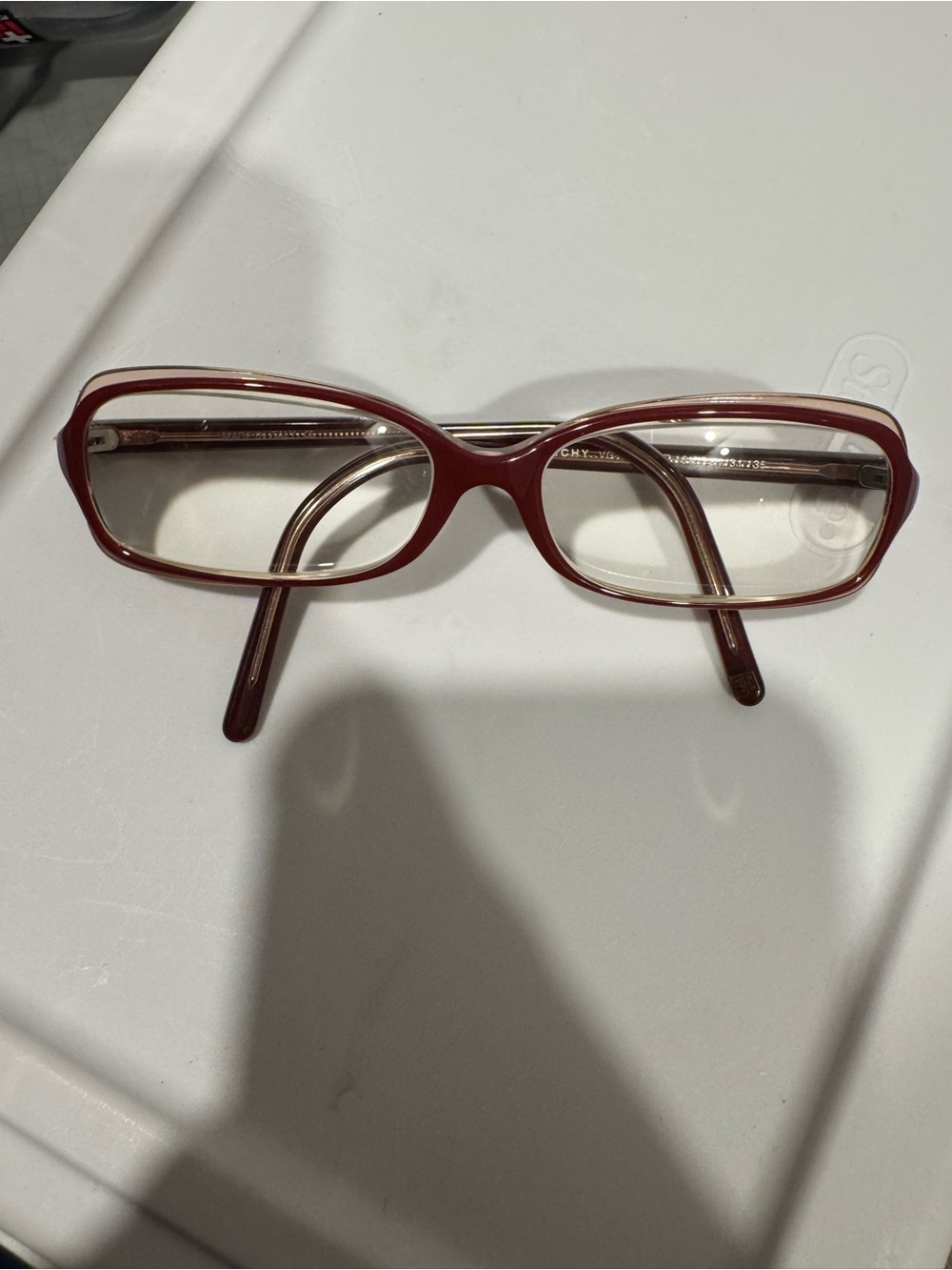 Givenchy Women's Red Rectangular Reading Glasses